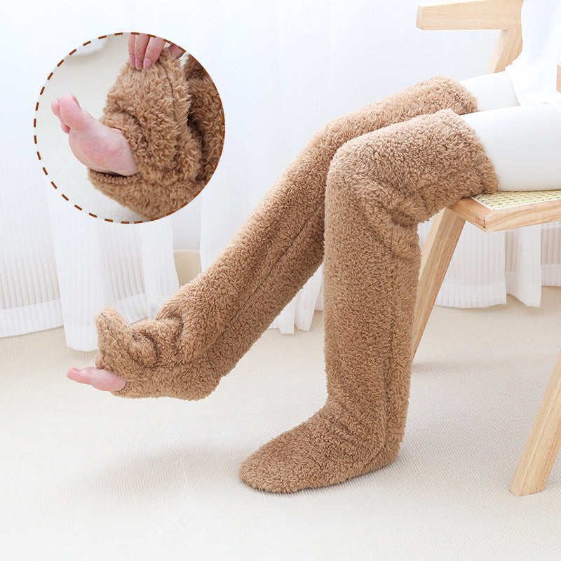 Fuzz Fluff - Over The Knee Fuzzy Sock Plush Slippers