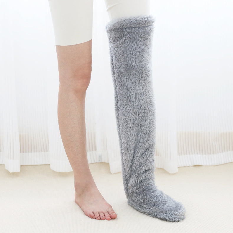 Fuzz Fluff - Over The Knee Fuzzy Sock Plush Slippers