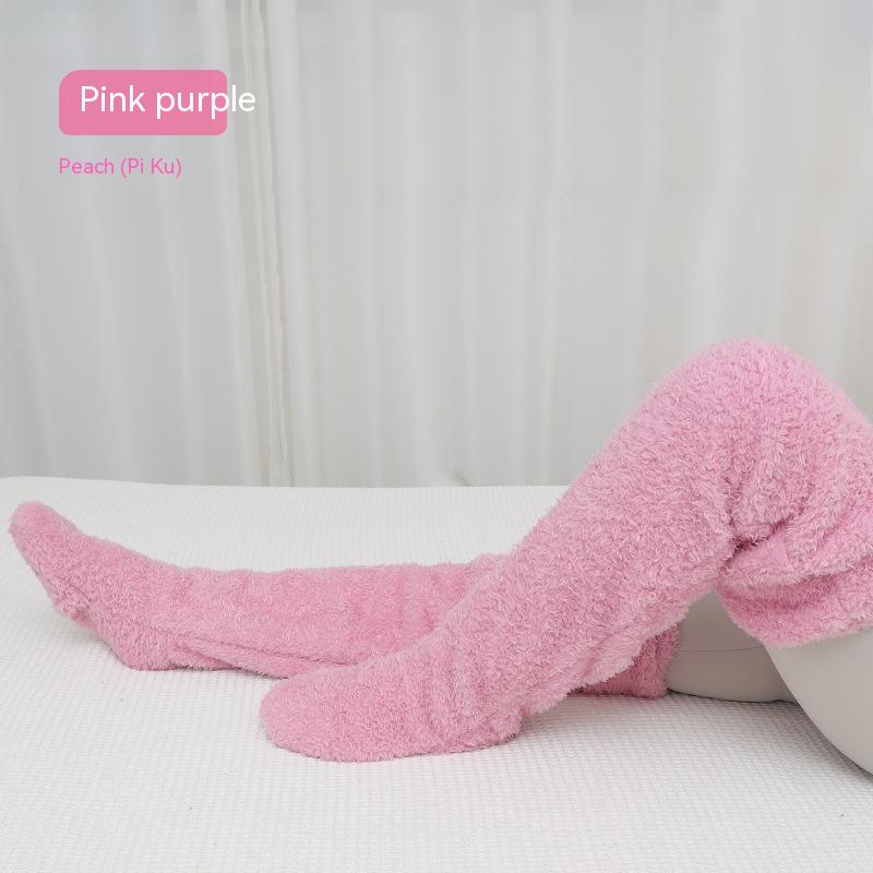 Fuzz Fluff - Over The Knee Fuzzy Sock Plush Slippers