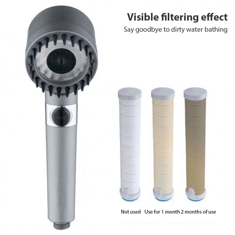 Aqua Reva - 3 Modes Filtered High Pressure Massage Showerhead