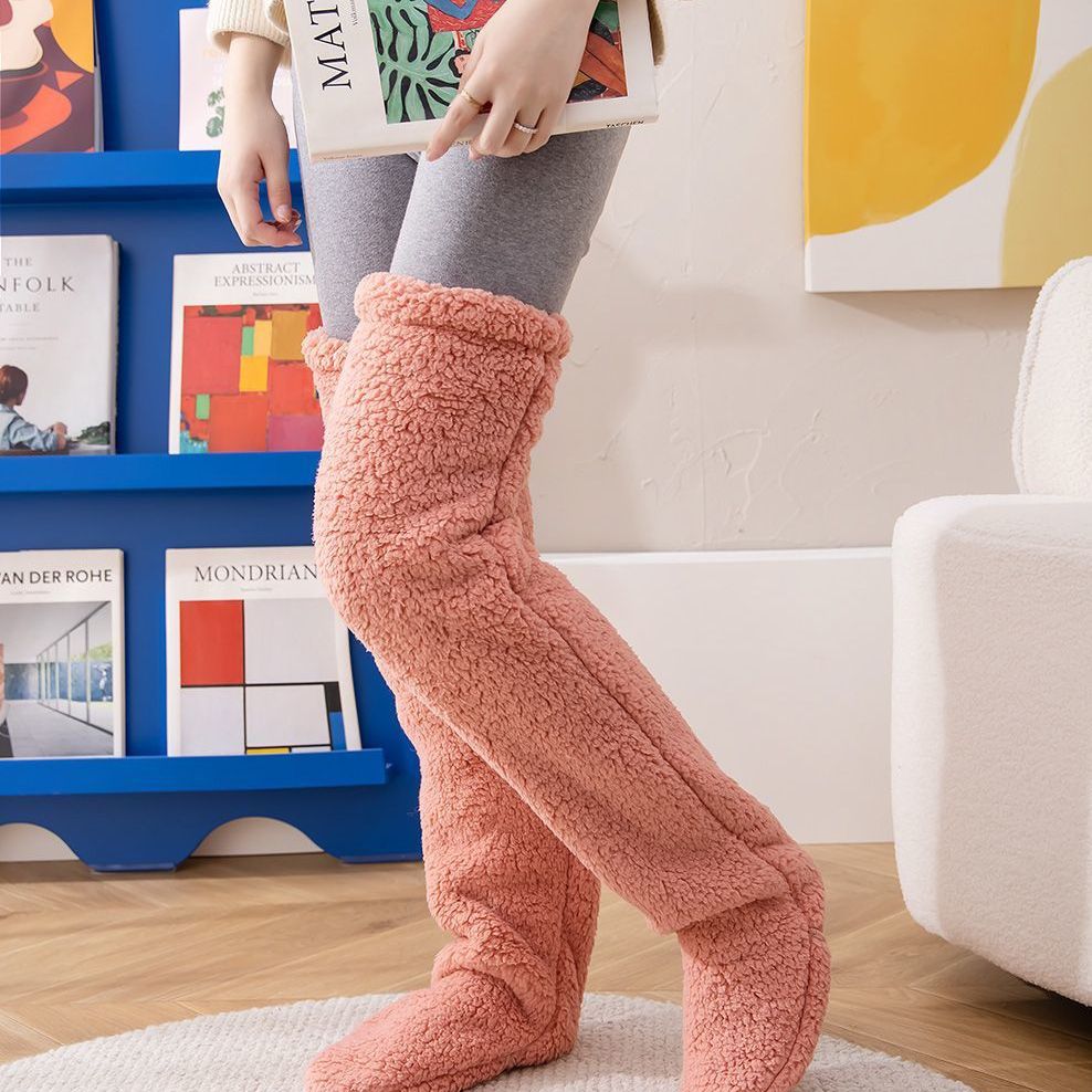 Fuzz Fluff - Over The Knee Fuzzy Sock Plush Slippers