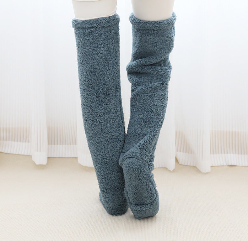 Fuzz Fluff - Over The Knee Fuzzy Sock Plush Slippers